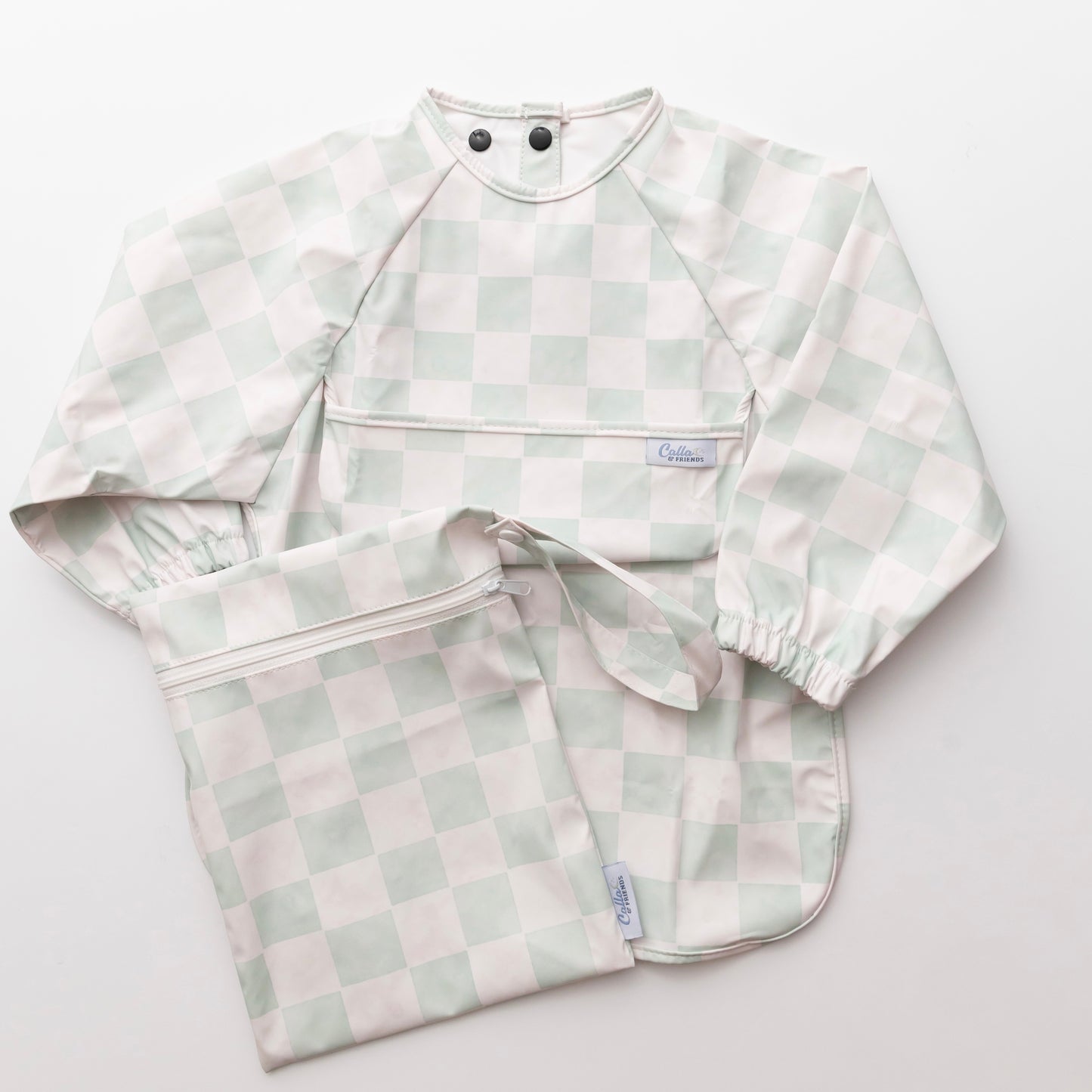 The Grayson Long Sleeve Bib - Watercolor Checker ✨PREORDER✨