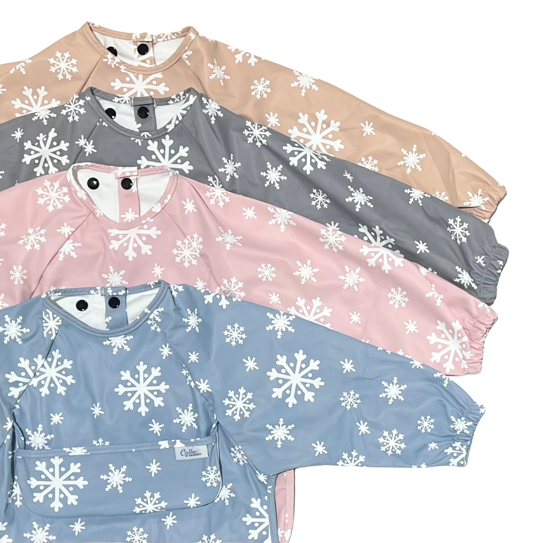 The Grayson Long Sleeve Bib - Snowflakes