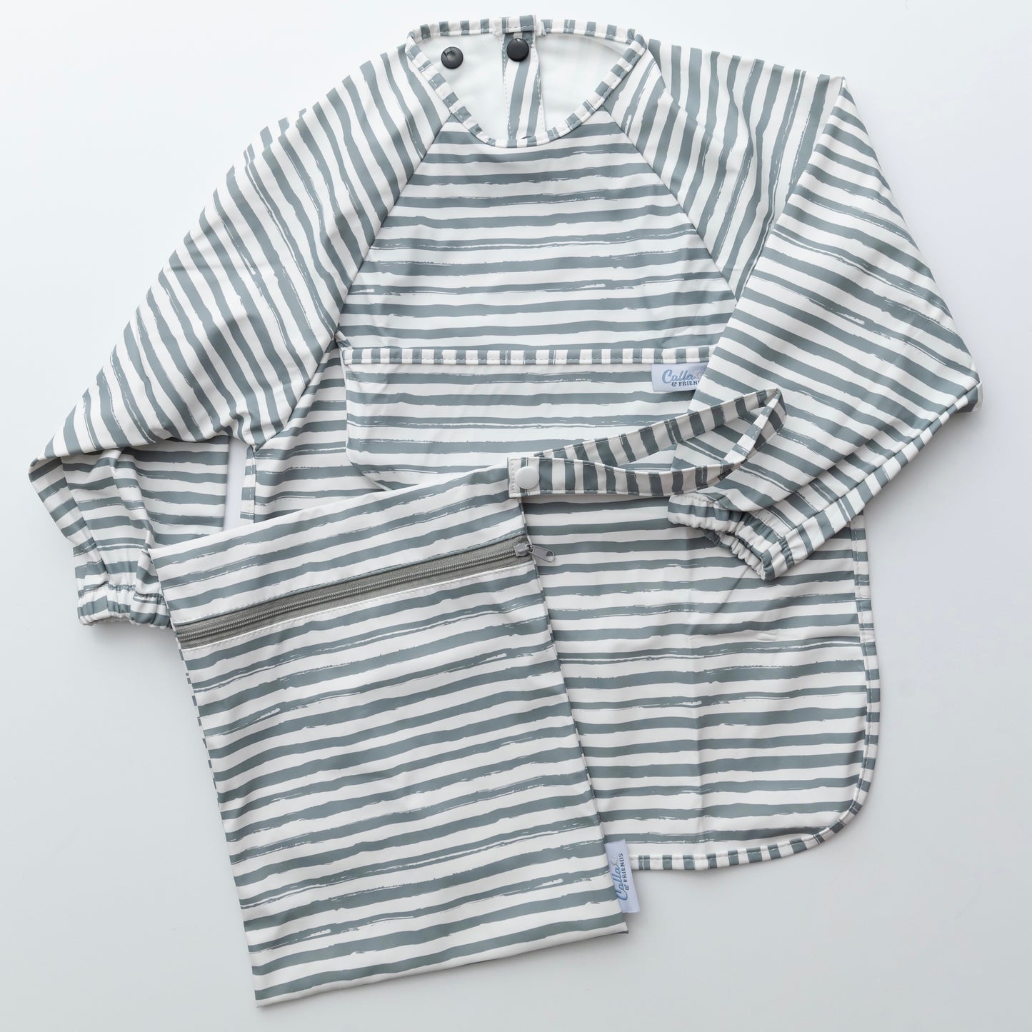 The Grayson Long Sleeve Bib - Brush Stripes
