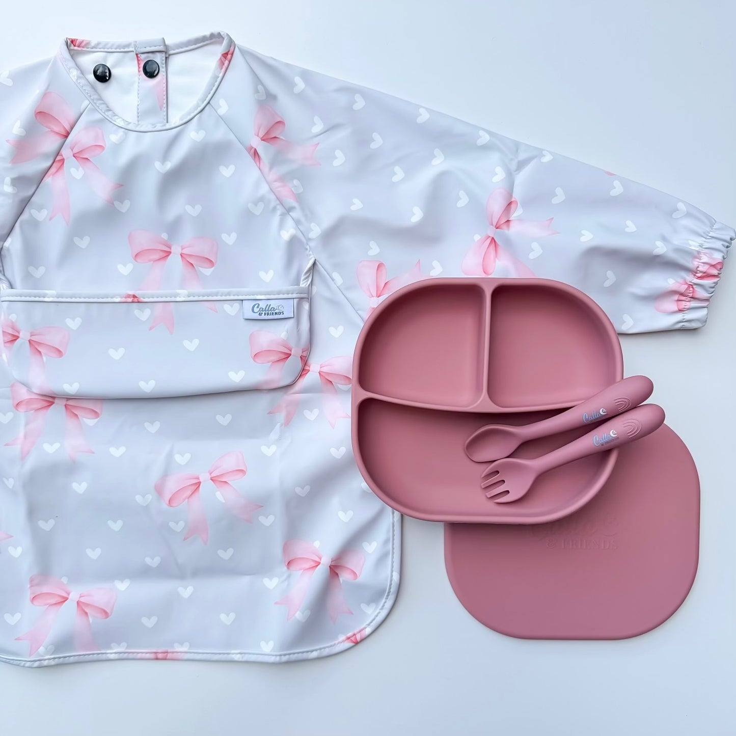 The Grayson Long Sleeve Bib - Sweetheart Bows