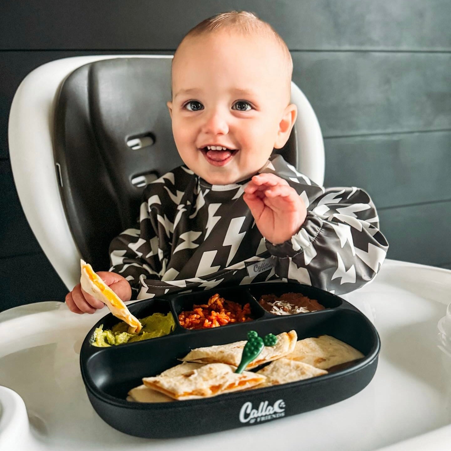 The Grayson Long Sleeve Bib - Lightning Bolts