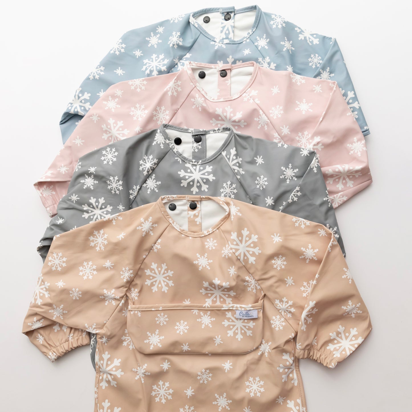 The Grayson Long Sleeve Bib - Snowflakes