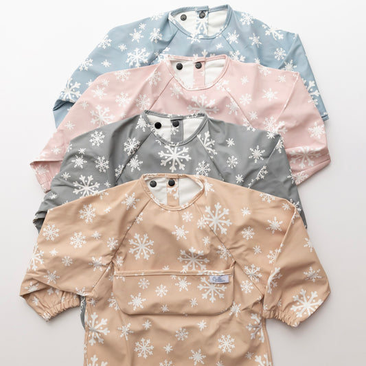 The Grayson Long Sleeve Bib - Snowflakes