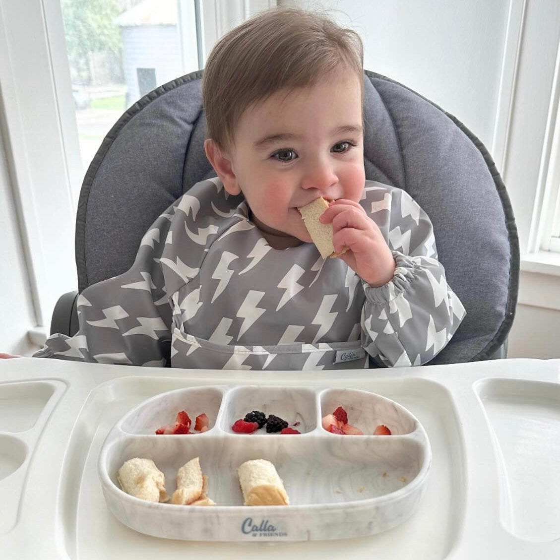 The Grayson Long Sleeve Bib - Lightning Bolts