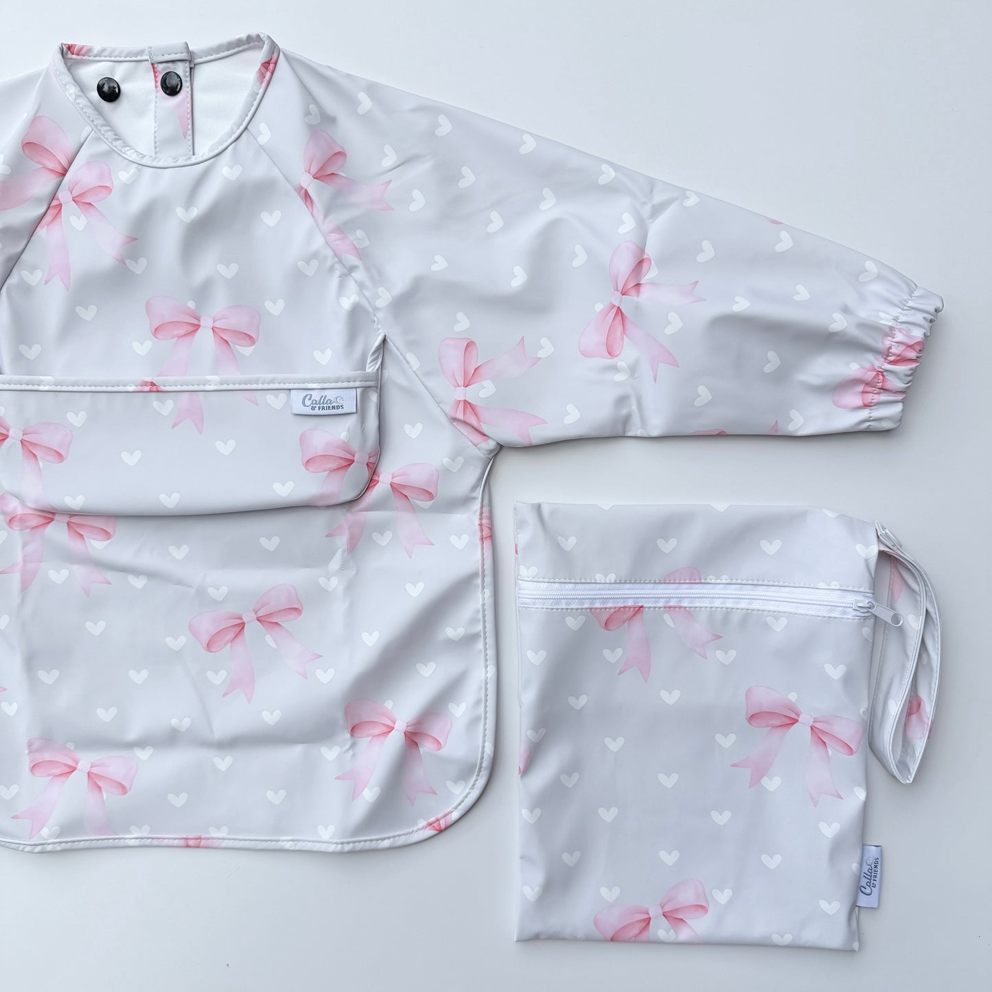 The Grayson Long Sleeve Bib - Sweetheart Bows