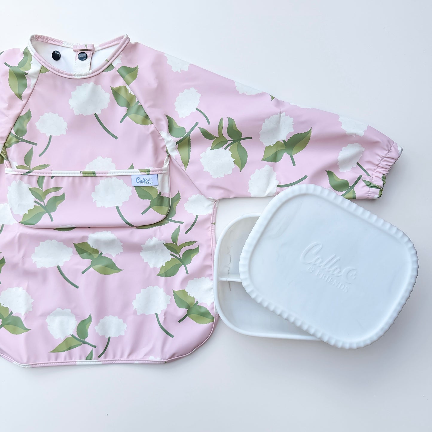 The Grayson Long Sleeve Bib - Hydrangeas