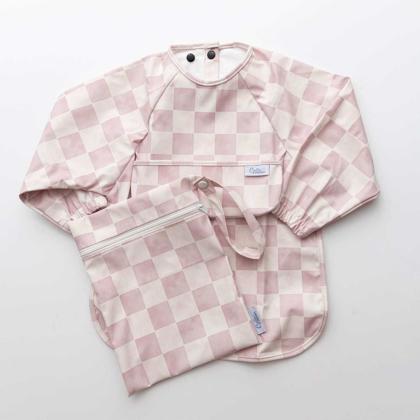 The Grayson Long Sleeve Bib - Watercolor Checker ✨PREORDER✨
