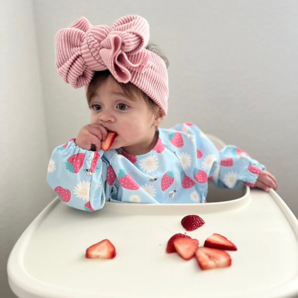 The Grayson Long Sleeve Bib - Strawberry Patch