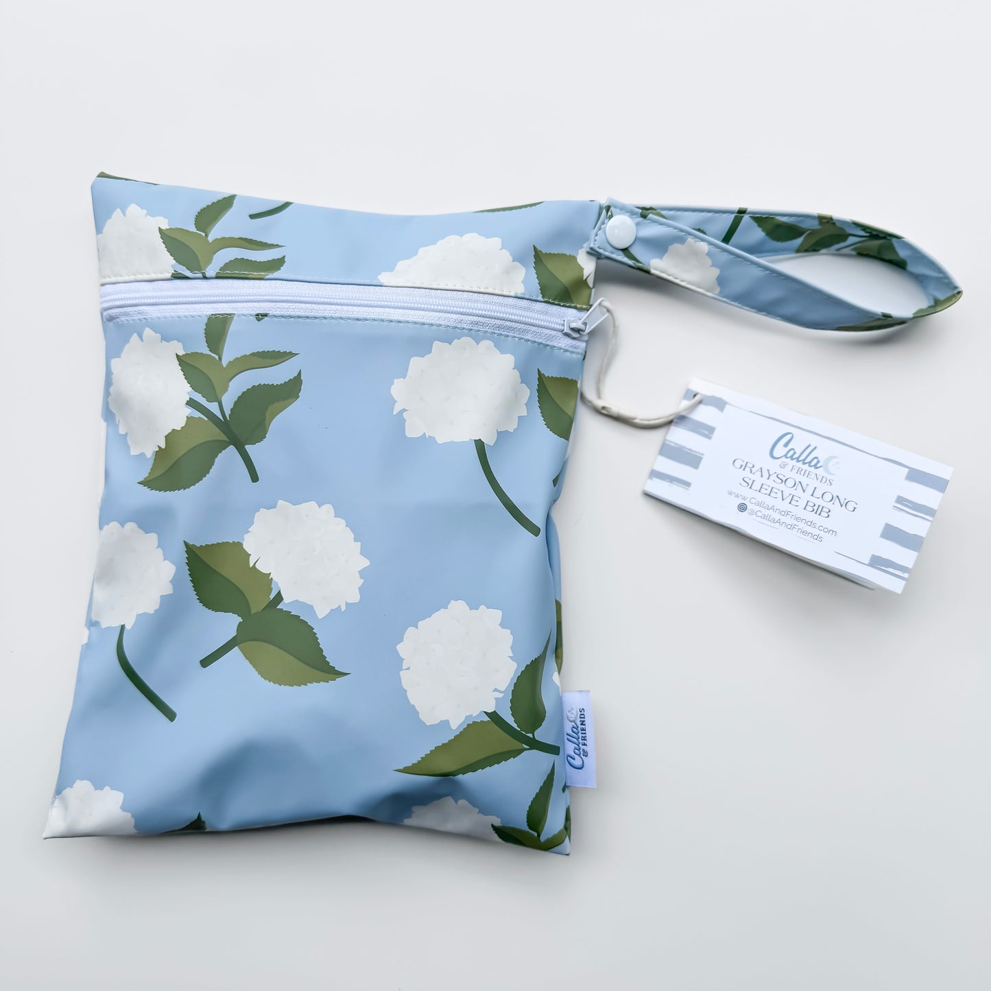 The Grayson Long Sleeve Bib - Hydrangeas