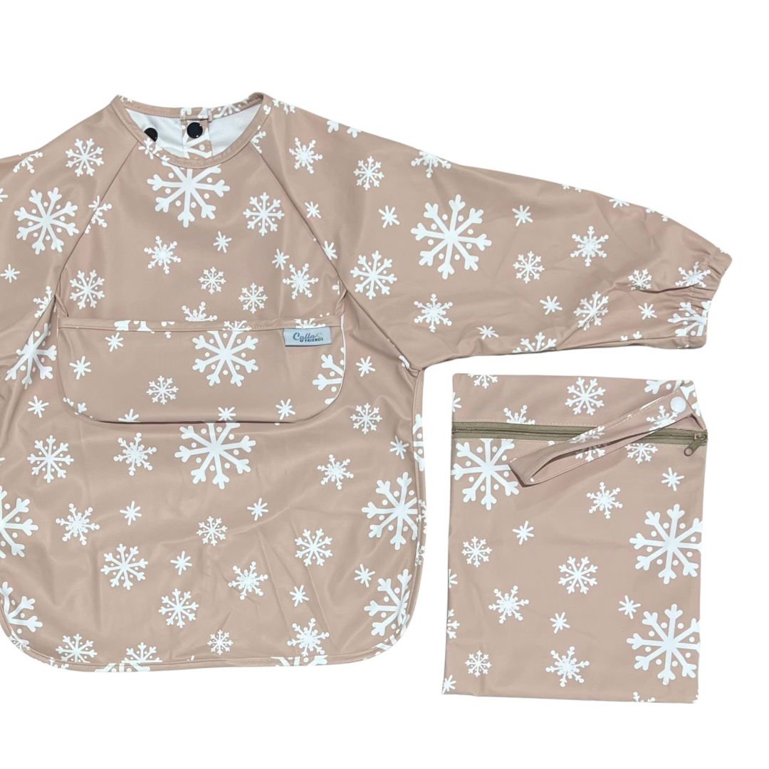 The Grayson Long Sleeve Bib - Snowflakes