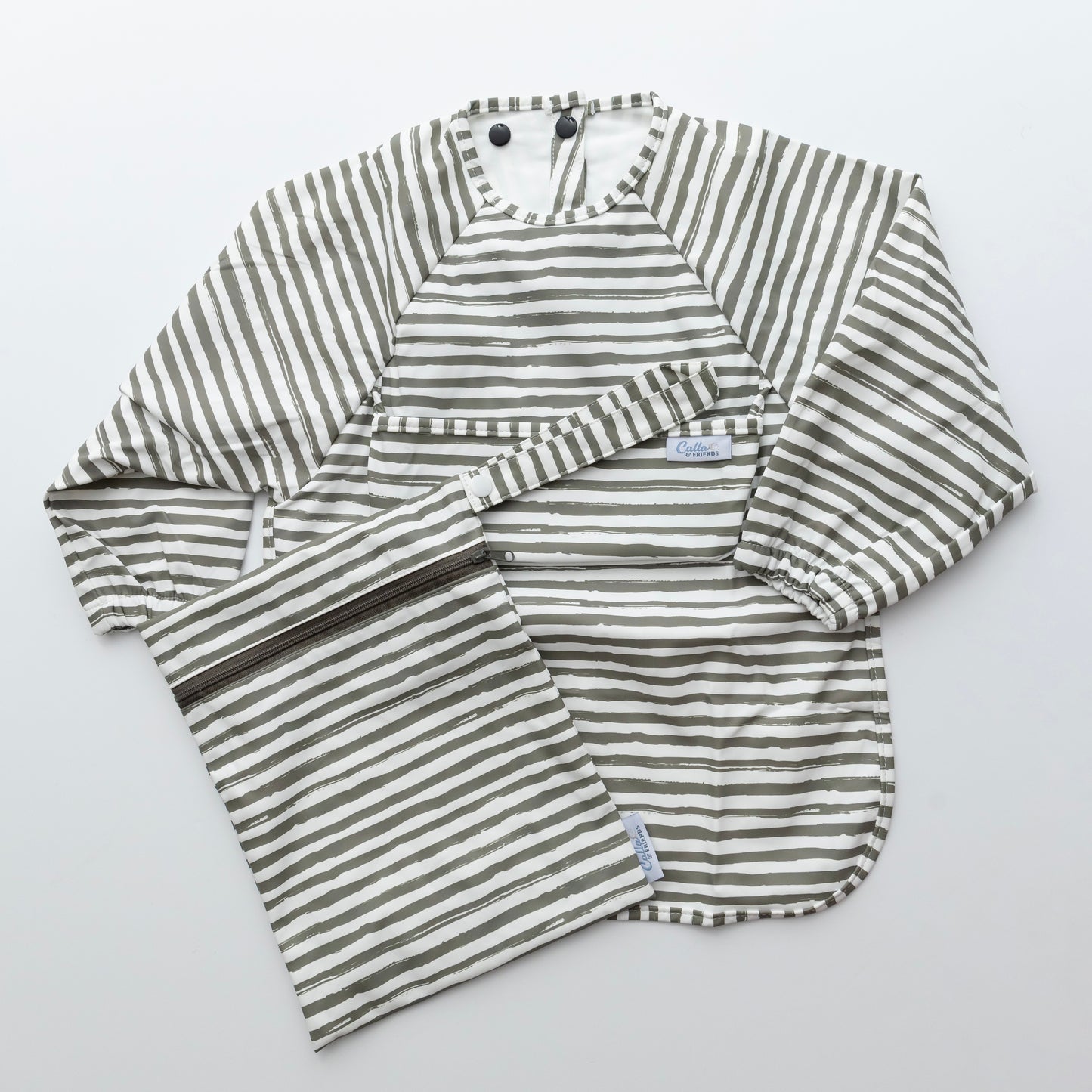 The Grayson Long Sleeve Bib - Brush Stripes