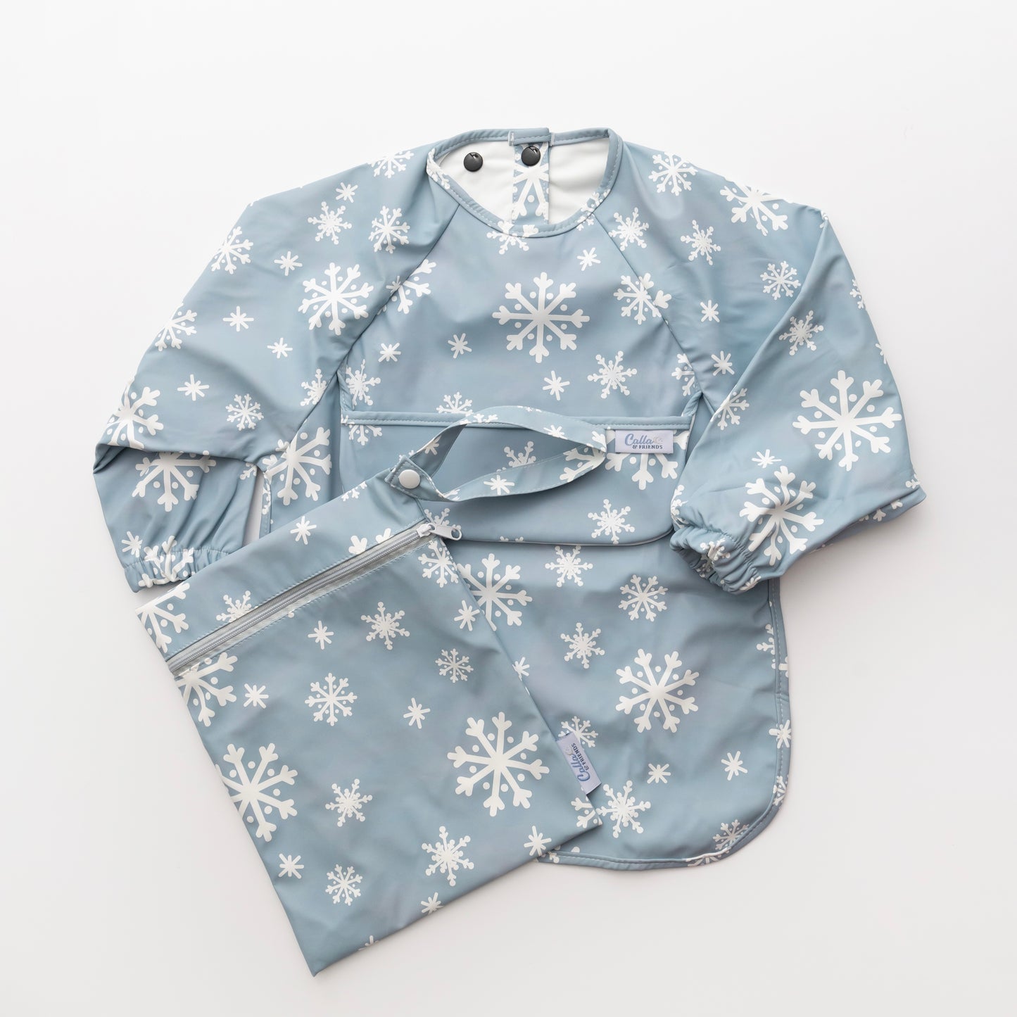 The Grayson Long Sleeve Bib - Snowflakes