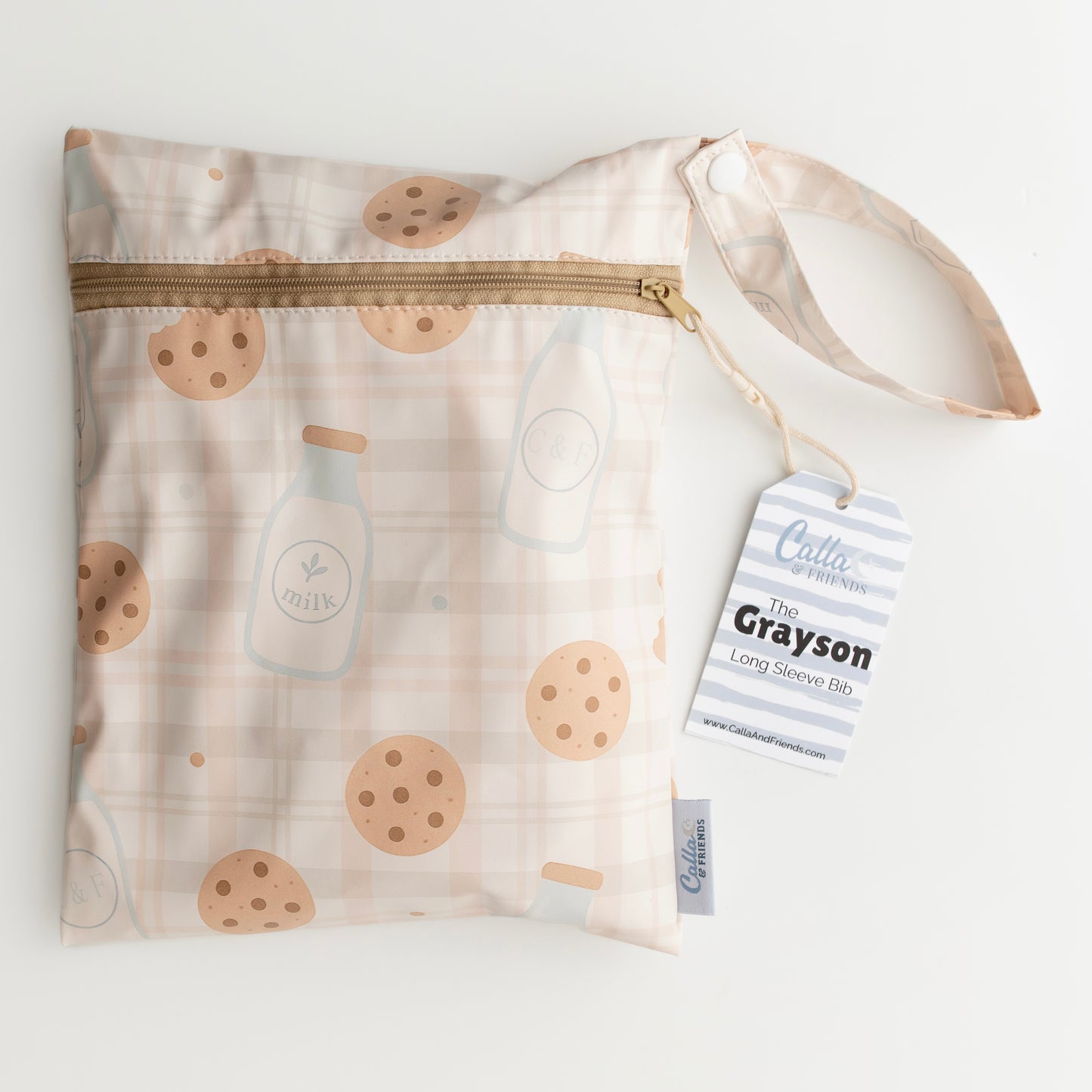 The Grayson Long Sleeve Bib - Milk & Cookies