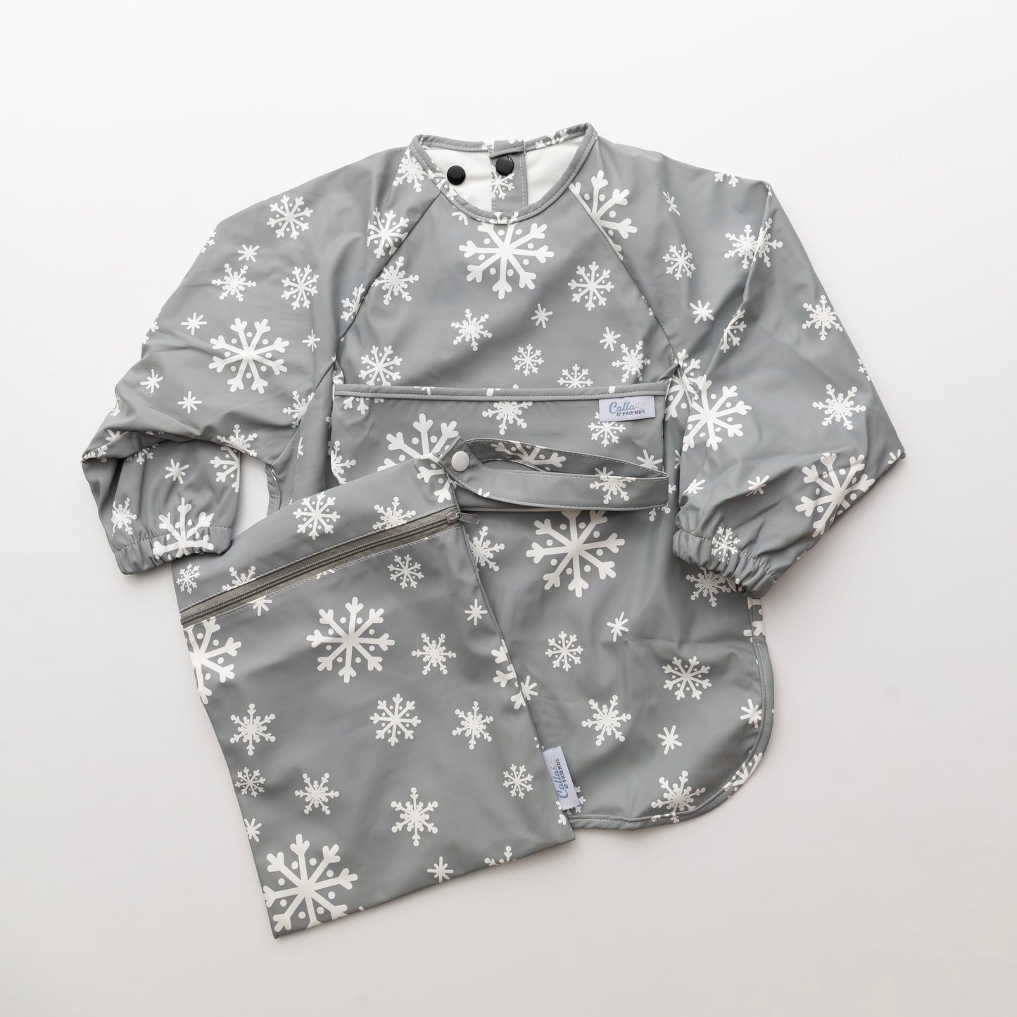 The Grayson Long Sleeve Bib - Snowflakes