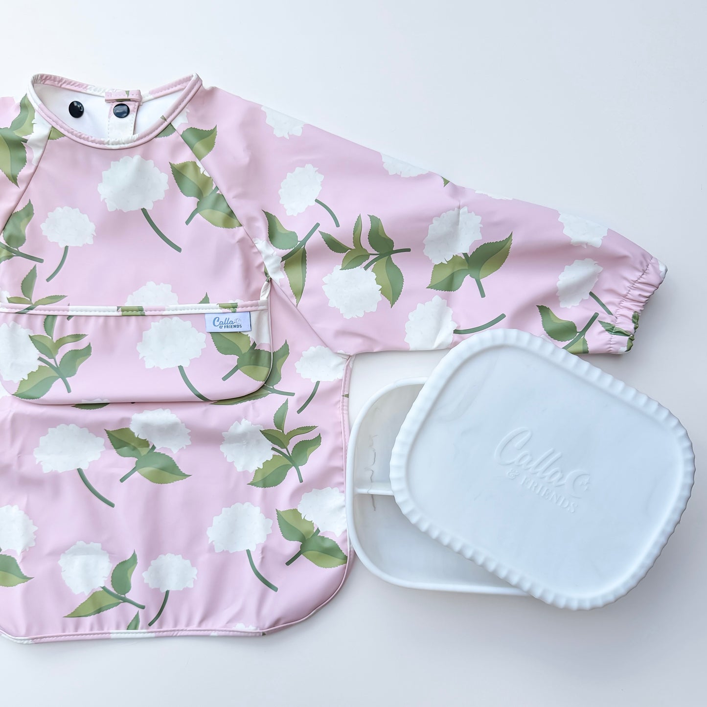 The Grayson Long Sleeve Bib - Hydrangeas