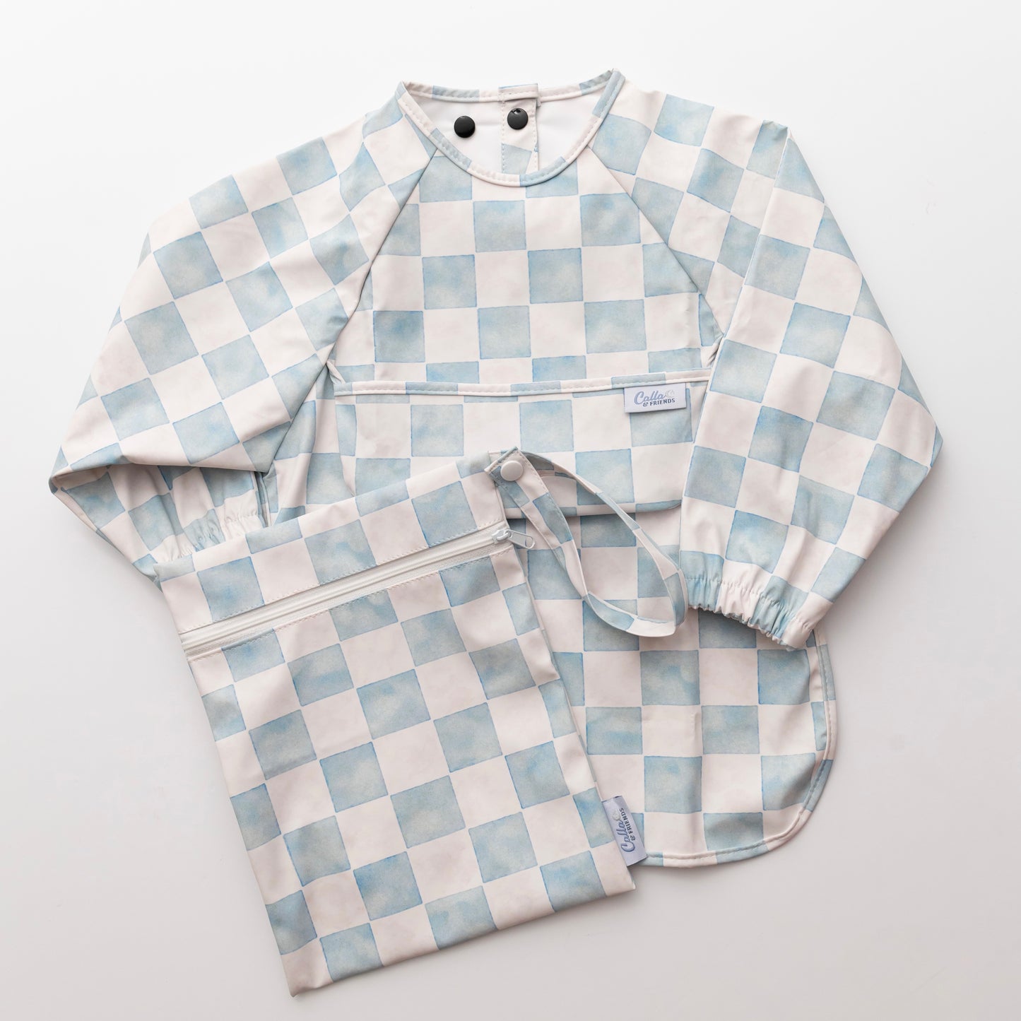The Grayson Long Sleeve Bib - Watercolor Checker ✨PREORDER✨