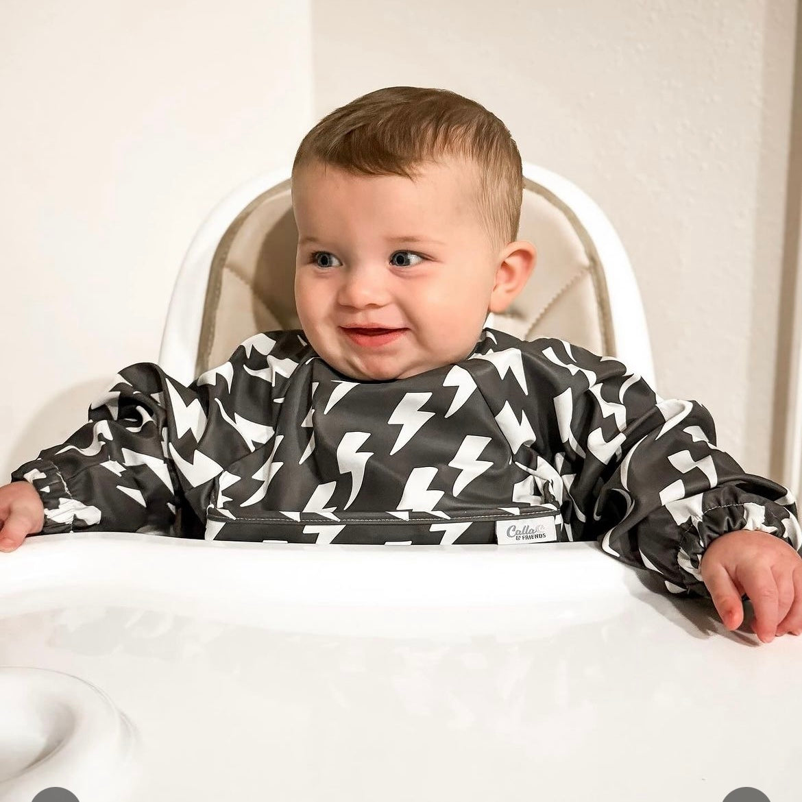 The Grayson Long Sleeve Bib - Lightning Bolts