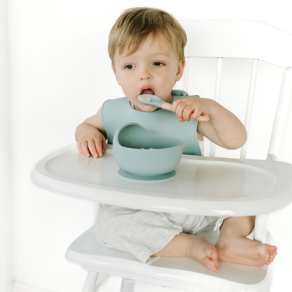 Silicone & Beechwood Toddler Spoons Set