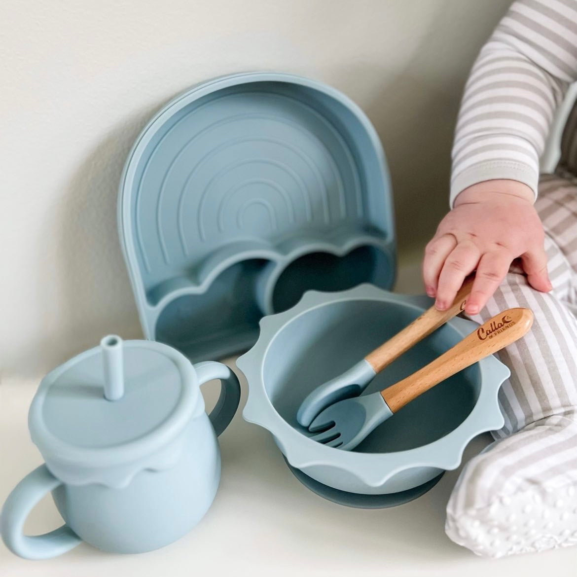 Silicone & Beechwood Toddler Utensil Set