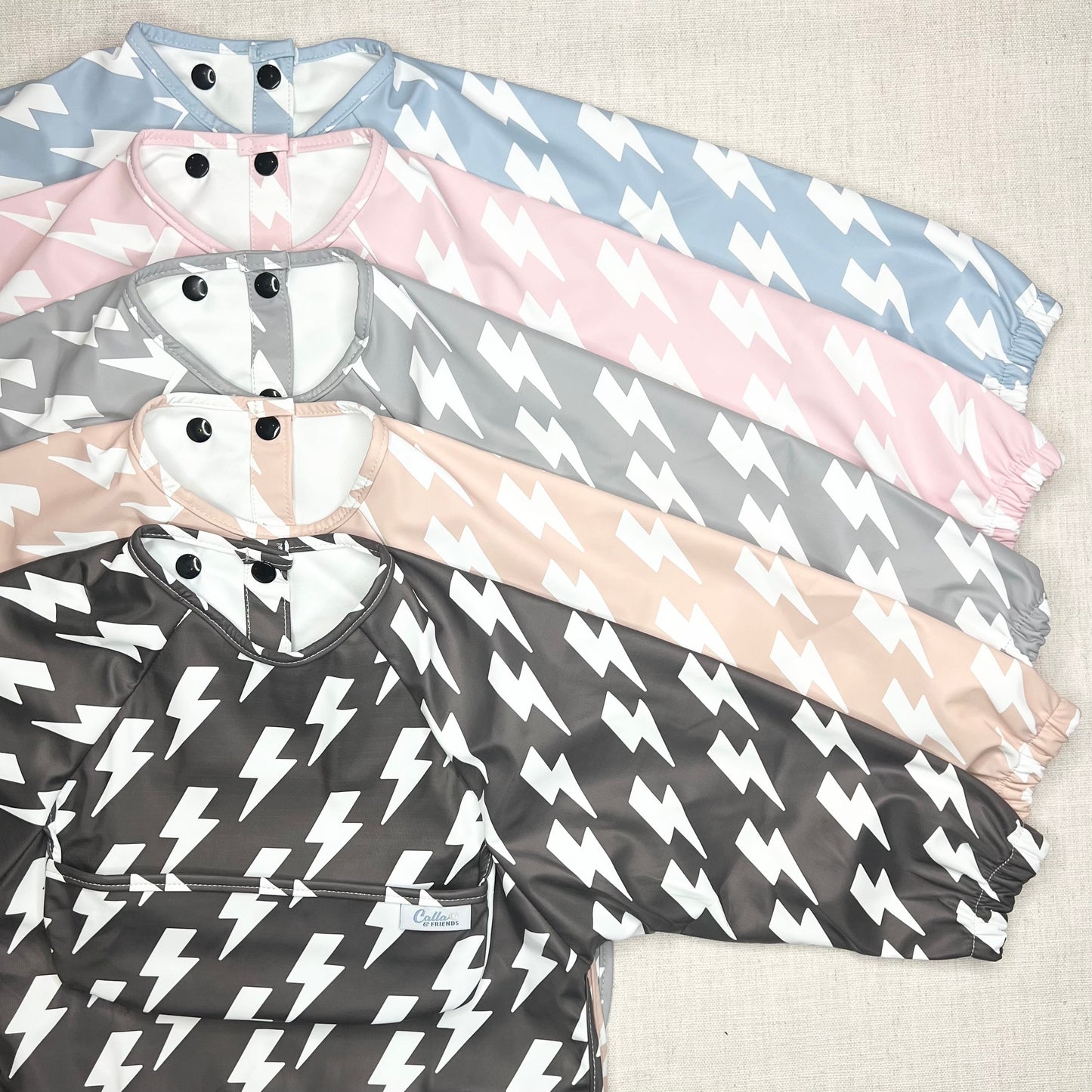 The Grayson Long Sleeve Bib - Lightning Bolts