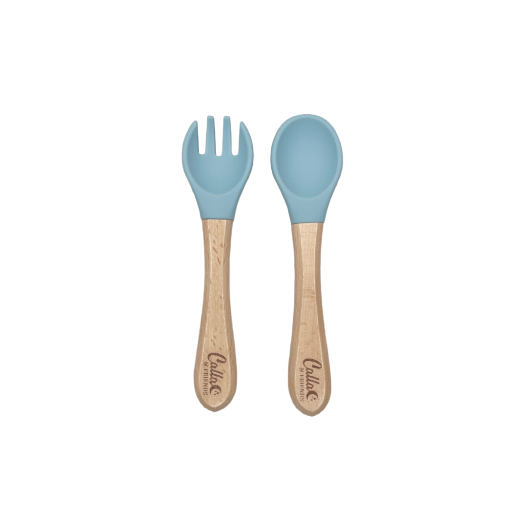 Silicone & Beechwood Toddler Utensil Set