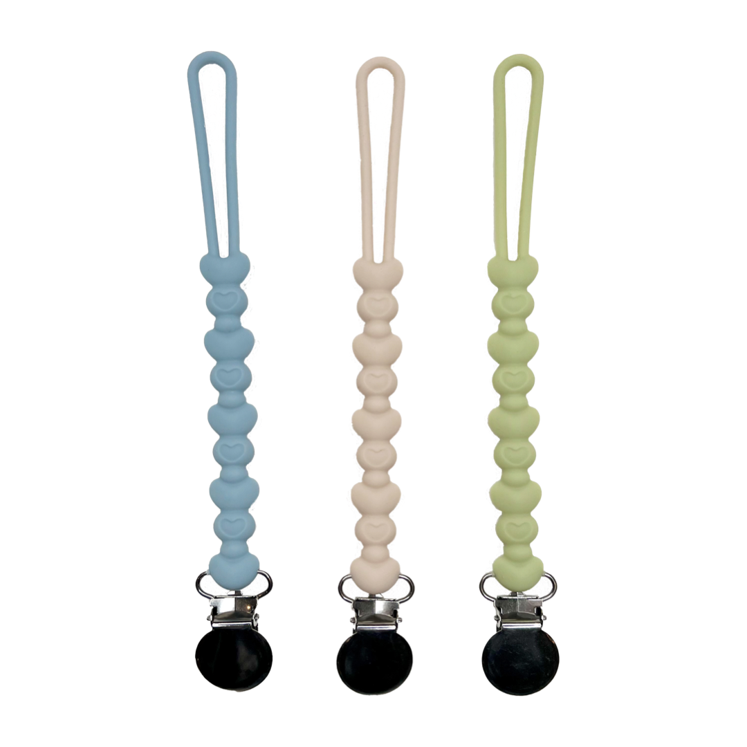 Love You More Pacifier & Teether Clip