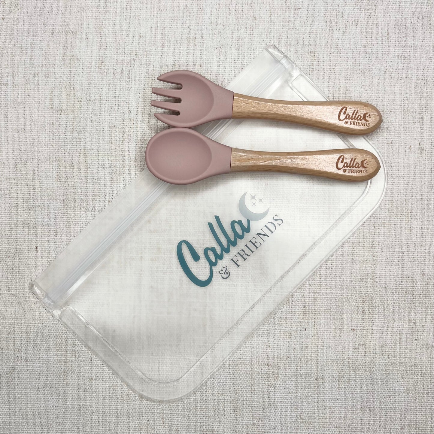 Silicone & Beechwood Toddler Utensil Set